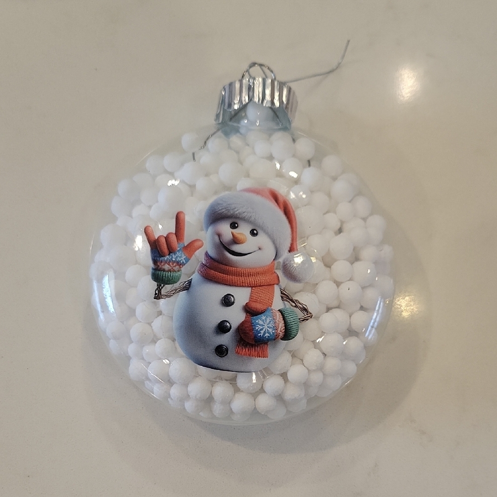 Snowman Glass Ornament